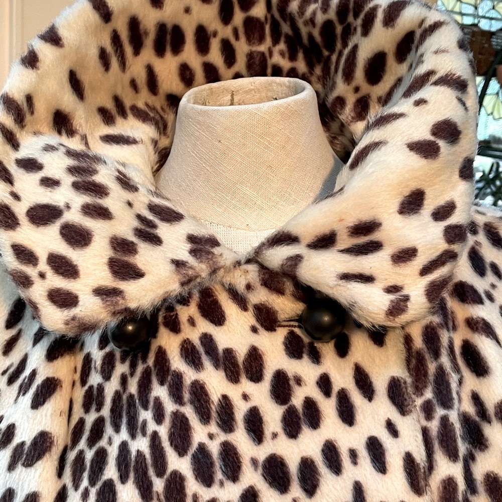 Vintage leopard coat 1960s Gogo girl womens small MINT Swahili long fur …